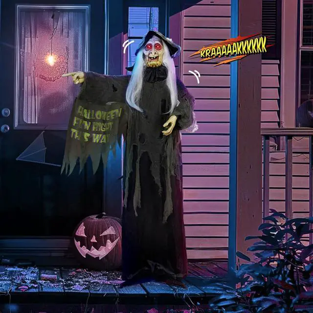 Main image of Yescom Animated Halloween Decorations,Scary Witch,6FT Life Size,Motion/Sound Activated Party Outdoor 2026