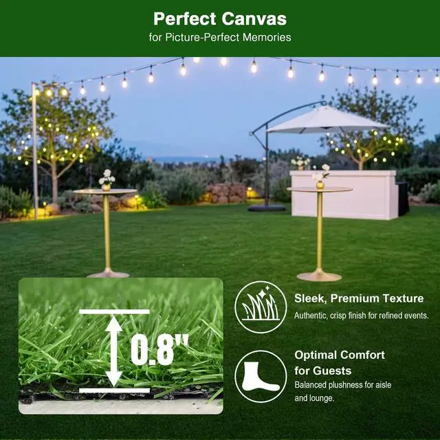 Alt view image 3 of 7 - Yescom 3-FTx33-FT Lounge Event Turf Cocktail Party Wedding Runner Grass for Show Exhibition Photo Zones 0.8"H