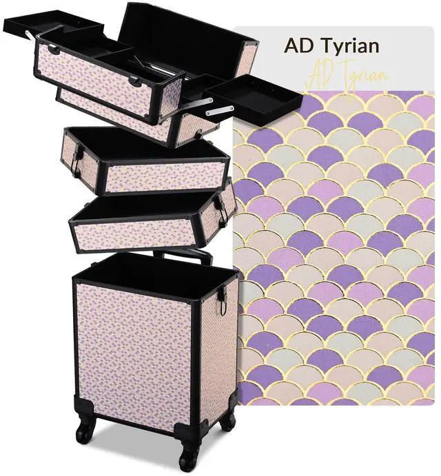 Main image of Byootique Cosmetology Case on Wheels 4in1 Professional Makeup Art Deco Tyrian