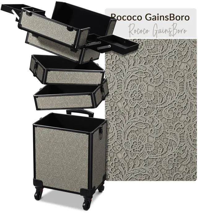 Main image of Byootique 4in1 Rolling Makeup Train Case Cosmetic Organizer Rococo GainsBoro