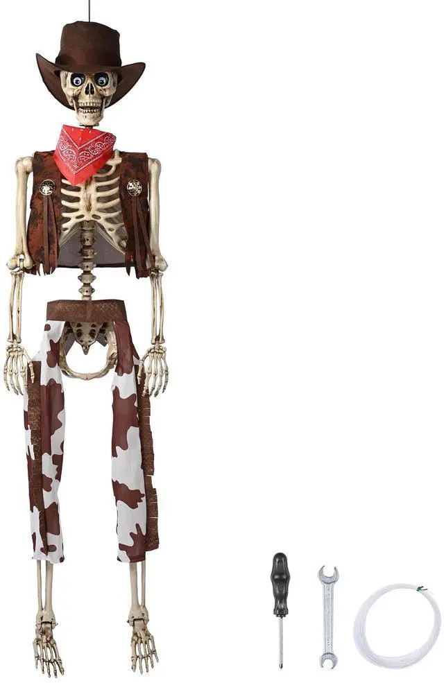 Alt view image 2 of 7 - Yescom Halloween Pirate Life Size Skeleton Cowboy Party Decoration Haunted House Props 2026