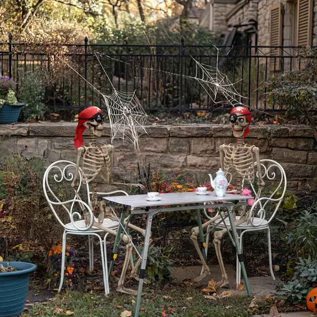 Main image of Yescom 2PCS Pirate Life Size Skeleton Poseable Full Size Halloween Party Decoration Haunted House 2026