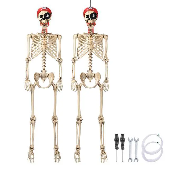 Alt view image 2 of 7 - Yescom 2PCS Pirate Life Size Skeleton Poseable Full Size Halloween Party Decoration Haunted House 2026