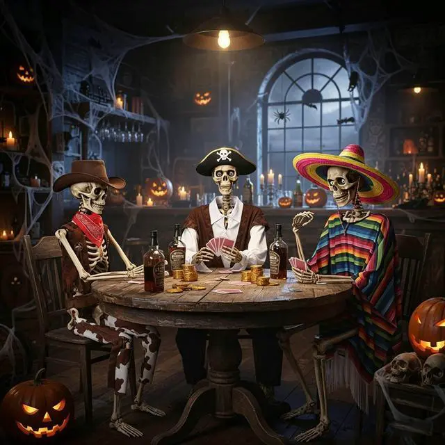 Main image of Yescom 3 Pack Life Size Skeleton Posable for Day of the Dead Halloween Decor