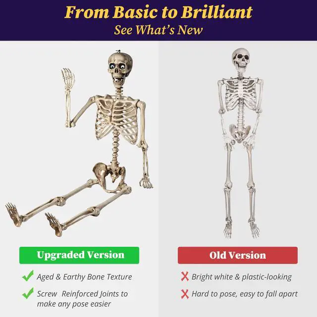 Alt view image 3 of 7 - Yescom 3Pcs Halloween Pirate/Captain/Cowboy Skeleton with Witches Cauldron Pot 4Pcs Human Skull Party Decoration 2026