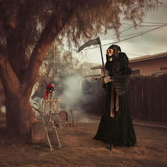 Main image of Yescom 6 Ft Grim Reaper Halloween Animatronics Prop AC 100V-240V & Pirate Skeleton Life Size Human Bones 2026