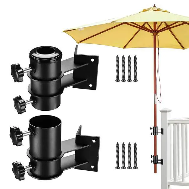 Alt view image 3 of 7 - Yescom 9ft Solid Wood Patio Umbrella with Heavy Duty Deck Corner Mount Kit Bracket & Pulley System for Backyard BBQ Gathering, Creamy Butter Yellow