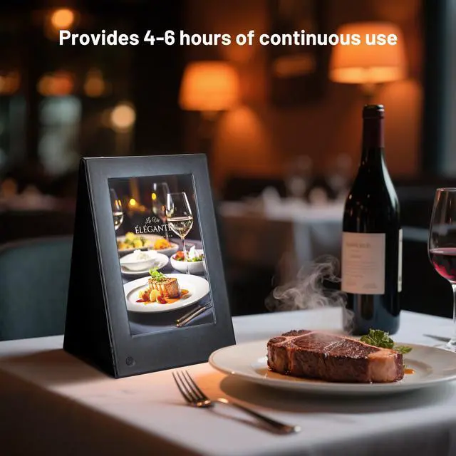 Alt view image 3 of 7 - WeChef LED Backlit Menu Holder Cover Table Tent 4 Pack Fits A5 Size 6.3"x9.4"
