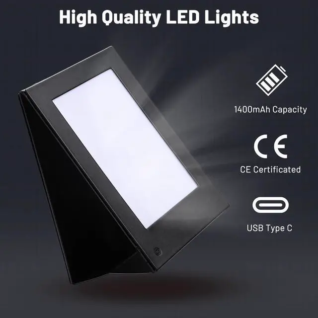 Alt view image 2 of 7 - WeChef LED Backlit Menu Holder Cover Table Tent 4 Pack Fits A5 Size 6.3"x9.4"