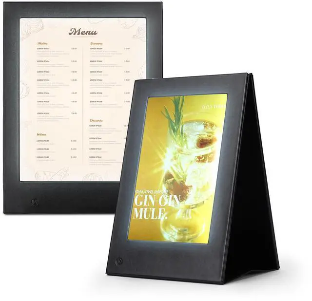 Main image of WeChef Set of 2 LED Backlit Menu Holder Cover Table Tent Fits A5 Size & 8"x11"