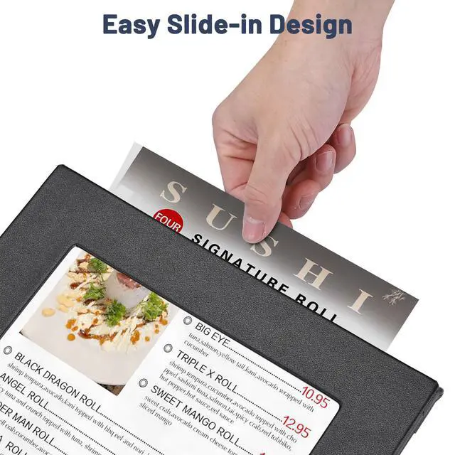 Alt view image 4 of 7 - WeChef LED Backlit Menu Holder Cover Table Tent 4 Pack Fits A5 Size 6.3"x9.4"