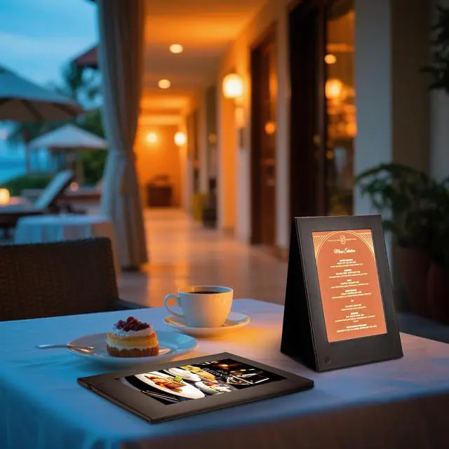 Alt view image 4 of 7 - WeChef Set of 2 LED Backlit Menu Holder Cover Table Tent Fits A5 Size & 8"x11"