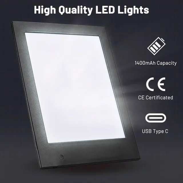 Alt view image 6 of 7 - WeChef Set of 2 LED Backlit Menu Holder Cover Table Tent Fits A5 Size & 8"x11"