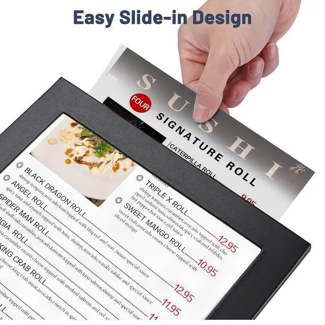 Alt view image 7 of 7 - WeChef Set of 2 LED Backlit Menu Holder Cover Table Tent Fits A5 Size & 8"x11"