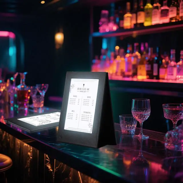 Alt view image 3 of 7 - WeChef Set of 2 LED Backlit Menu Holder Cover Table Tent Fits A5 Size & 5"x11"
