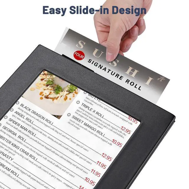 Alt view image 5 of 7 - WeChef Set of 2 LED Backlit Menu Holder Cover Table Tent Fits A5 Size & 5"x11"