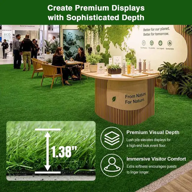 Alt view image 3 of 7 - Yescom 3-FTX20-FT Lounge Area Event Turf Commercial Brand Expo Lifestyle Trade Booth Display Artificial Grass-1.38"H