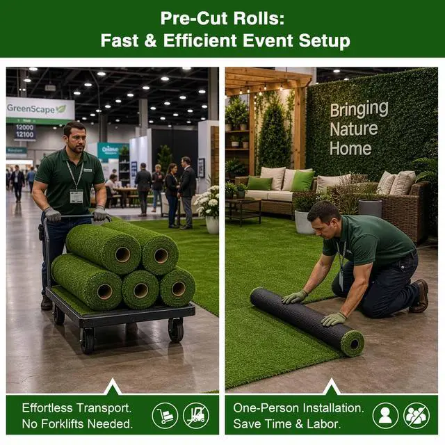 Alt view image 4 of 7 - Yescom 3-FTX20-FT Lounge Area Event Turf Commercial Brand Expo Lifestyle Trade Booth Display Artificial Grass-1.38"H