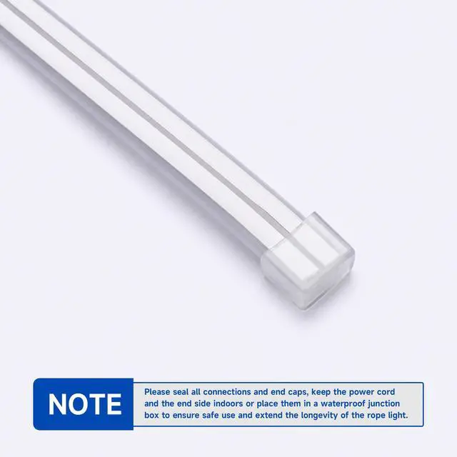 Alt view image 6 of 6 - Yescom 20-Pack 1/2-in x 5/16-in x 3/8-in Clear Silicone Neon Rope Light End Caps for BiLume 2700K