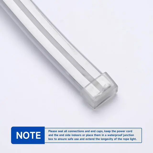 Alt view image 6 of 6 - Yescom 20-Pack 5/8-in x 5/16-in x 3/8-in Clear Silicone Neon Rope Light End Caps for BiLume RGBW