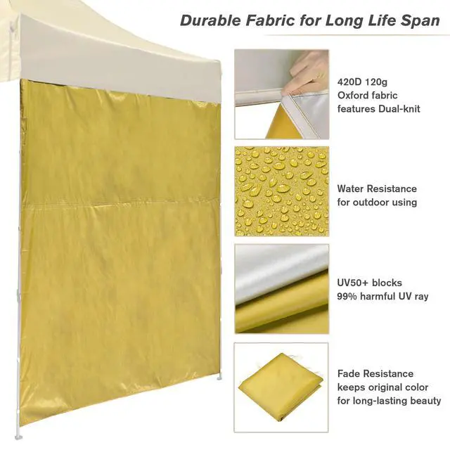 Alt view image 2 of 7 - InstaHibit 10-Pc 10x6.5 ft Universal Canopy Sidewalls Bulk Bundle 420D&UV50+ Enclosure Kit for Commercial Vendor Booths