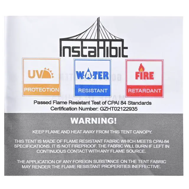 Alt view image 6 of 7 - InstaHibit 10-Pc 10x7 ft Canopy Sidewalls Bundle 550D&UV50+&CPAI-84 Flame Retardant Enclosure Kit for Commercial Booths