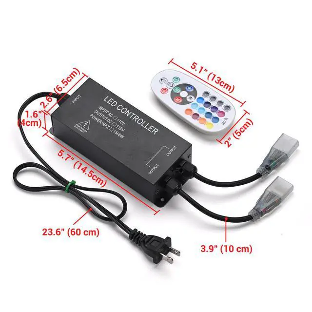 Alt view image 7 of 7 - Yescom 1-to-2 Receiver Remote Control for 4-Pin BiLume RGBW Neon Rope Light