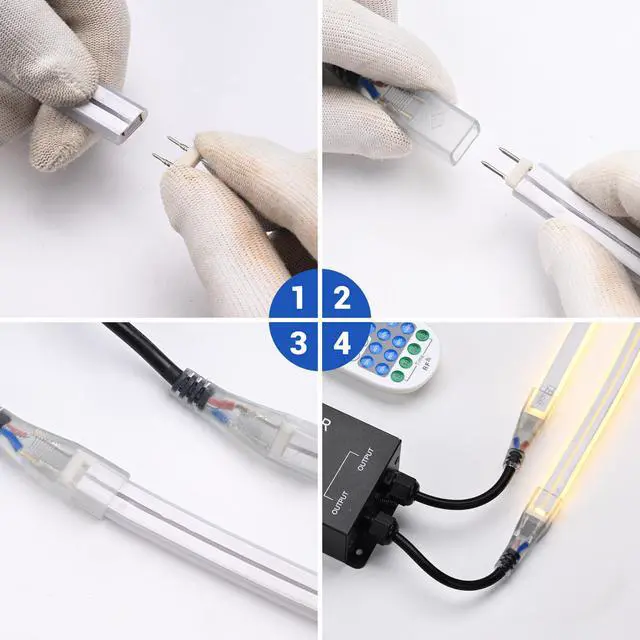 Alt view image 6 of 7 - Yescom 1-to-2 Receiver Remote Control for 2-Pin BiLume 2700K Neon Rope Light