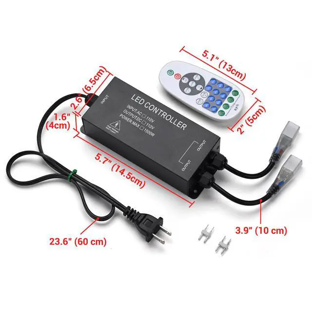 Alt view image 7 of 7 - Yescom 1-to-2 Receiver Remote Control for 2-Pin BiLume 2700K Neon Rope Light