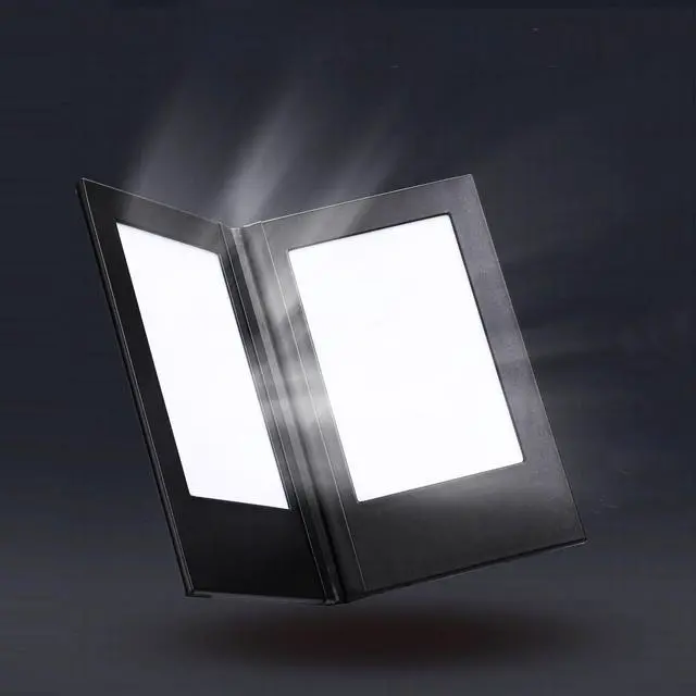 Main image of WeChef LED Backlit Menu Holder Cover Folding Double Panel Fits A5 Size 5.8"x8.3"