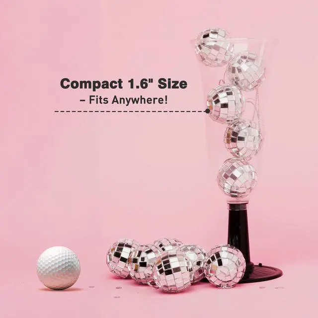 Alt view image 2 of 7 - Yescom 120 Pcs Mini Disco Ball Set 1.6" Small Reflective Mirror for 70s Party Dance Décor Ornaments Bulk Silver