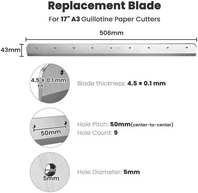Alt view image 6 of 7 - Yescom A3 Planer Knife Blades Replacement High Speed Steel Ridgid Commercial Paper Guillotine 15 Inch