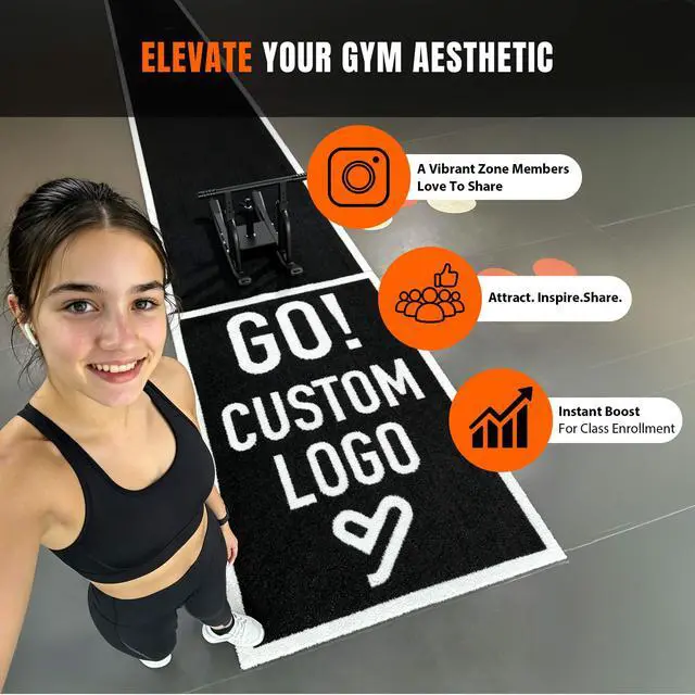 Alt view image 6 of 7 - Yescom 4FTx50FT Black Commercial-Grade Sports Gym Turf Runway for Sled Track HIIT Functional Training, 0.6"H Elite 17-Yard Sprint Strip S&C Facility