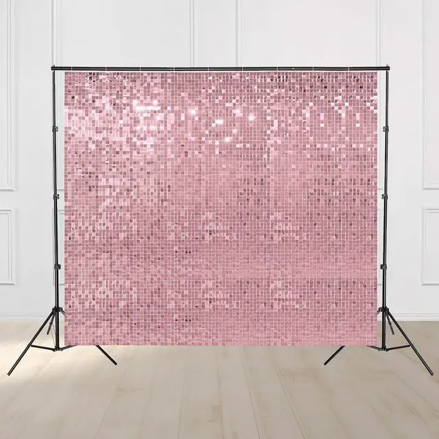 Main image of Instahibit 8.5x10 Ft Backdrop Stand w/ 72 pcs Pink Shimmer Wall Panels for Wedding Party Decoration