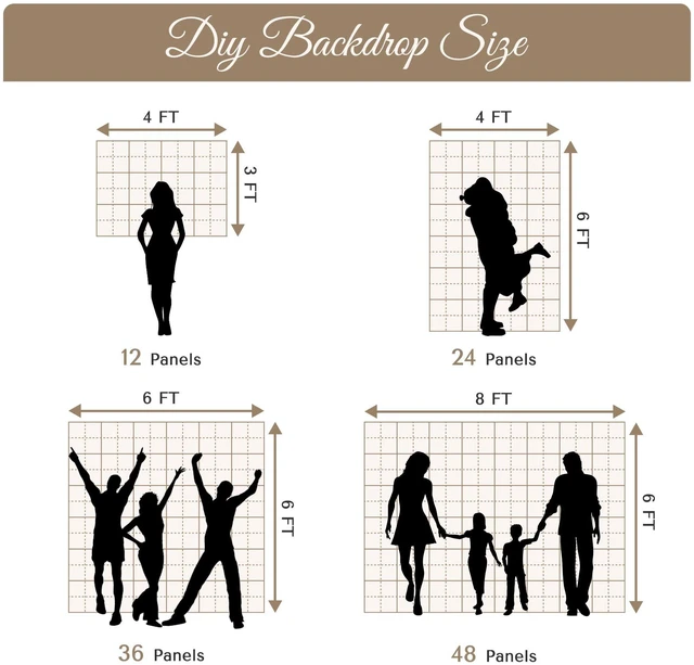 Alt view image 6 of 7 - Instahibit 8.5x10 Ft Backdrop Stand w/ 72 pcs Sliver Shimmer Wall Panels for Wedding Party Decoration