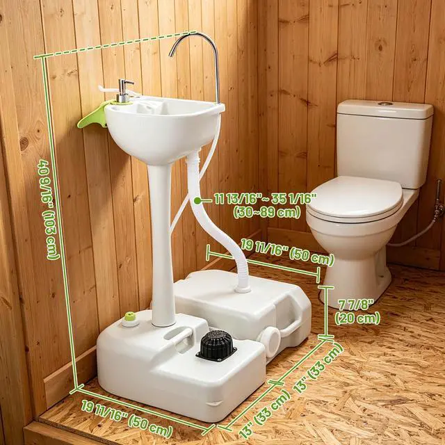 Alt view image 2 of 7 - Yescom 17L Portable Sink Hand Wash Station with Pump 24L Water Tank Hand Washing Outdoor Camping