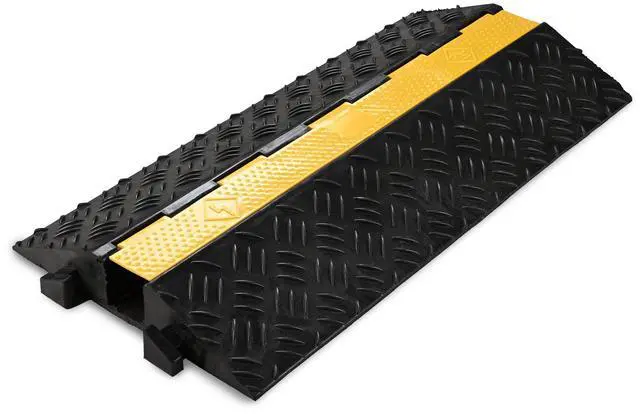 Main image of Yescom Cable Ramp Protector 1 Channel Hose Protecitive 40000 Lbs Load Capacity, 39.37"x22.83"x4.72" Speed Bump for Road