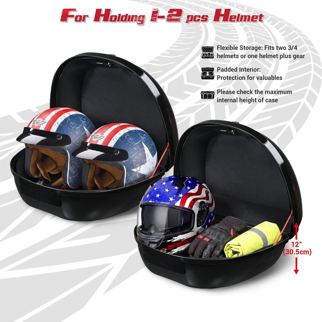 Alt view image 2 of 7 - Yescom 50L Universal Motorcycle Tour Tail Box Scooter Trunk Storage w/ Lock Case