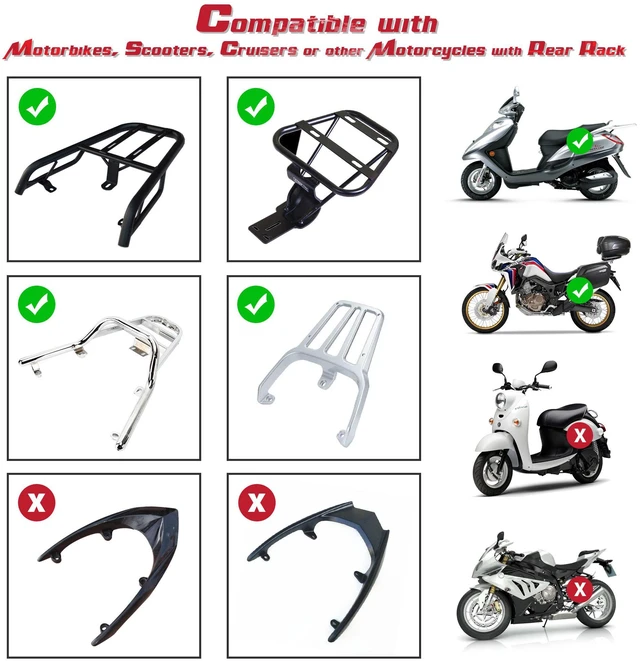 Alt view image 7 of 7 - Yescom 50L Universal Motorcycle Tour Tail Box Scooter Trunk Storage w/ Lock Case