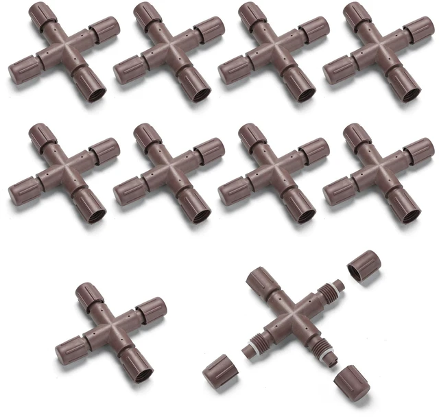 Alt view image 4 of 6 - Yescom LumeVine 5mm LED String Light Connector 10-Pack 2-Pin X Shape Splitter IP65 Waterproof for Holiday Christmas Decorations
