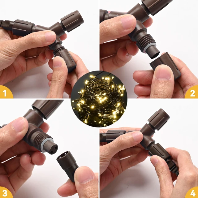 Alt view image 2 of 6 - Yescom LumeVine 5mm LED String Light Connector 10-Pack 2-Pin Y Shape Splitter IP65 Waterproof for Holiday Christmas Decorations