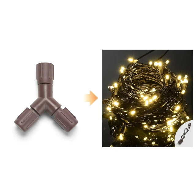 Alt view image 6 of 6 - Yescom LumeVine 5mm LED String Light Connector 10-Pack 2-Pin Y Shape Splitter IP65 Waterproof for Holiday Christmas Decorations