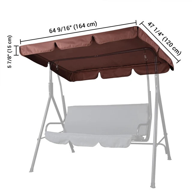 Alt view image 7 of 7 - Yescom 64"x47" Swing Canopy Cover Replacement UV 30+ Water Resistance Outdoor Garden