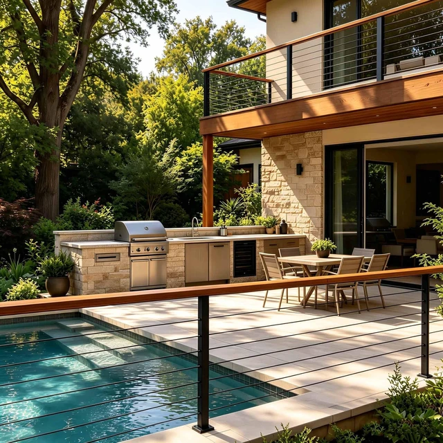 Alt view image 7 of 7 - Yescom 36" Black Cable Railing Post x8 Complete Set with 1/8" Cable Wire Hardware Installation Tools for 25-35ft Horizontal Deck Railing