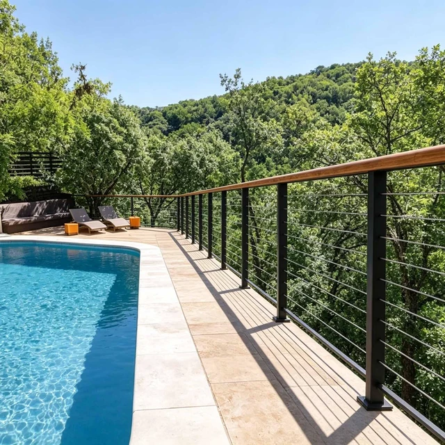 Alt view image 2 of 7 - Yescom 36" Cable Railing Post x8 Complete Set with 1/8" Silver Cable Wire Hardware Installation Tools for 25-35ft Horizontal Deck Railing