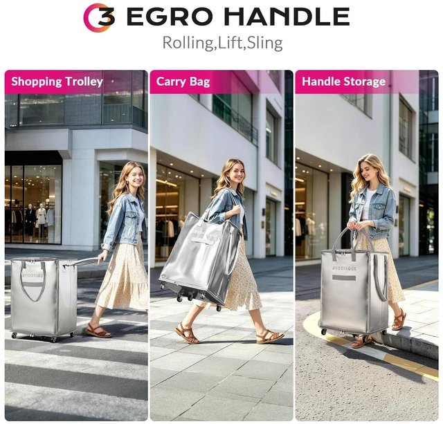 Alt view image 6 of 7 - Byootique 20" Large Utility Tote Bag on 5 Wheels with 3 Handle Duffel
