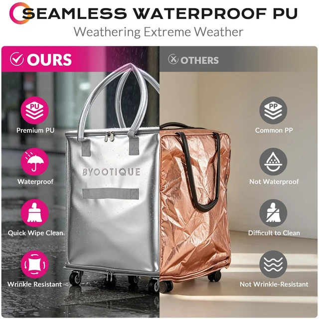Alt view image 3 of 7 - Byootique 16" Rolling Tote Bag on 5 Wheels with 3 Handle Shopping 60L