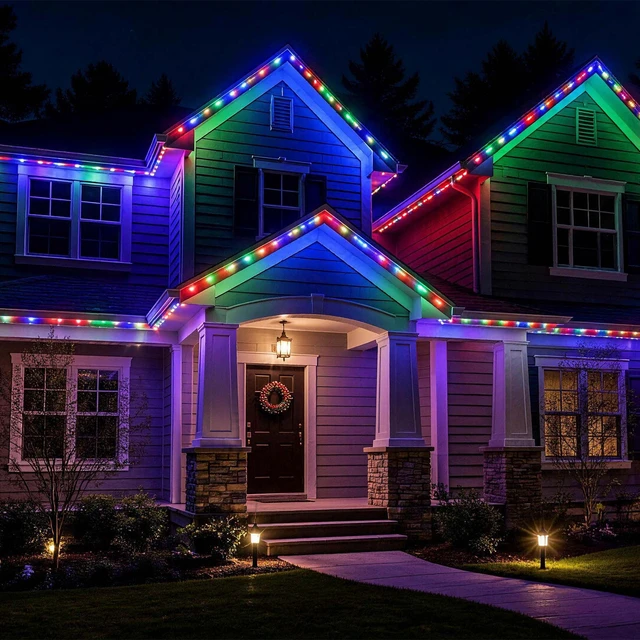 Alt view image 2 of 7 - Yescom LumeVine RGBY 100ft 1/2" LED Rope Lights for Outside 1080 Multicolor LEDs, 110-120V Plug-and-Play, IP65 Waterproof