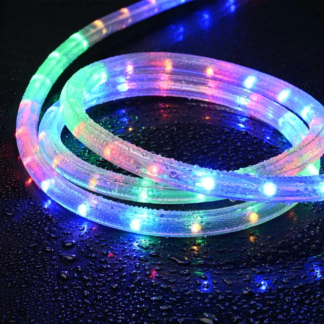 Alt view image 6 of 7 - Yescom LumeVine RGBY 100ft 1/2" LED Rope Lights for Outside 1080 Multicolor LEDs, 110-120V Plug-and-Play, IP65 Waterproof
