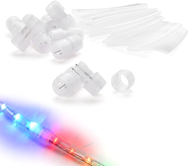 Main image of Yescom LumeVine 1/2" LED Rope Light Connector 10Pack I-Shape Splice Fits 2-pin 13mm Light Rope